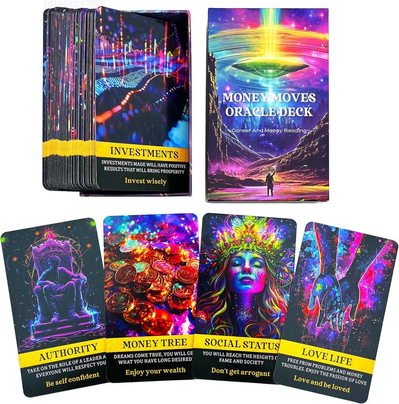 DPEHAKMK Money Oracle Cards, Career Oracle Deck, Life Oracle Cards for Beginners, Help You Move up in Your Life - Image 1